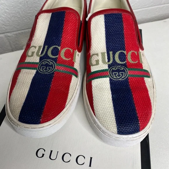 Gucci logo Sylvie slip-on sneakers men’s size 8 - Picture 6 of 12